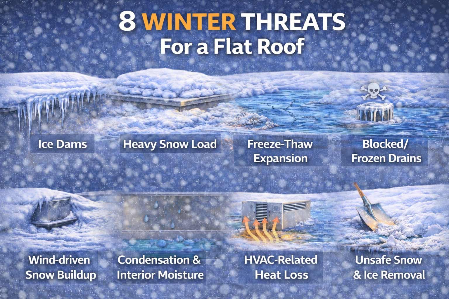 8-Winter-Threats-for-a-Flat-Roof-Featured-Image—Garcia-Roofing